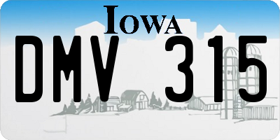 IA license plate DMV315