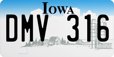 IA license plate DMV316