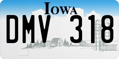 IA license plate DMV318