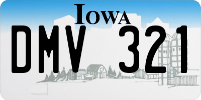 IA license plate DMV321