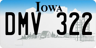 IA license plate DMV322