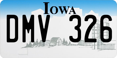 IA license plate DMV326