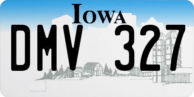 IA license plate DMV327