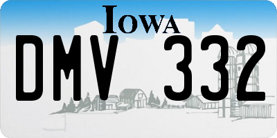 IA license plate DMV332