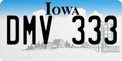 IA license plate DMV333