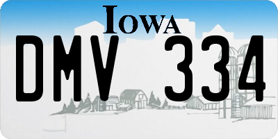 IA license plate DMV334