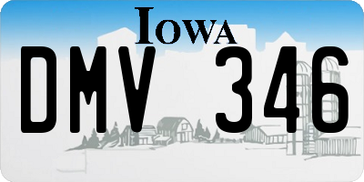 IA license plate DMV346