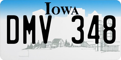 IA license plate DMV348