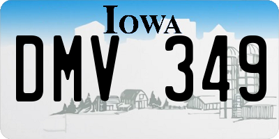 IA license plate DMV349