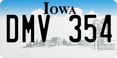 IA license plate DMV354