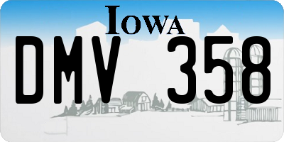 IA license plate DMV358
