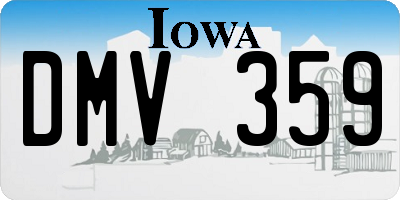 IA license plate DMV359