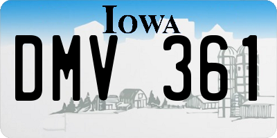 IA license plate DMV361