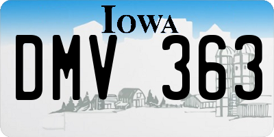 IA license plate DMV363