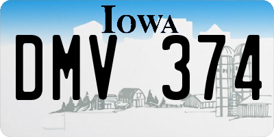 IA license plate DMV374
