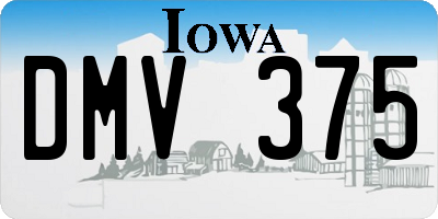 IA license plate DMV375