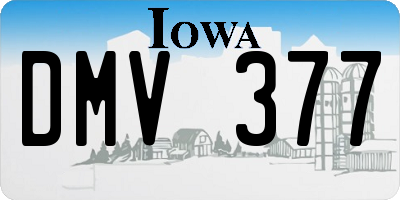 IA license plate DMV377