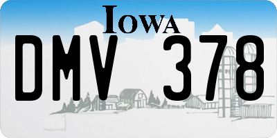 IA license plate DMV378