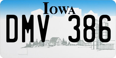 IA license plate DMV386