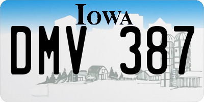 IA license plate DMV387