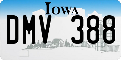 IA license plate DMV388