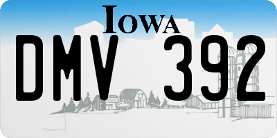 IA license plate DMV392