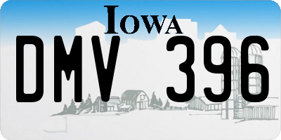 IA license plate DMV396