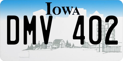IA license plate DMV402