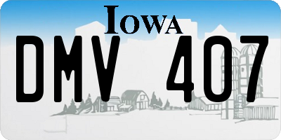 IA license plate DMV407