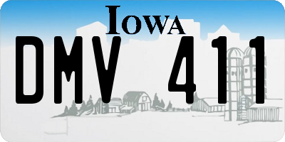 IA license plate DMV411