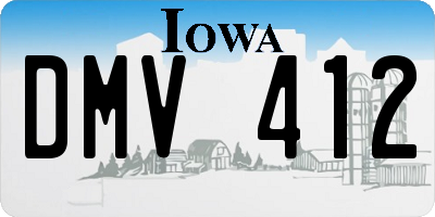 IA license plate DMV412