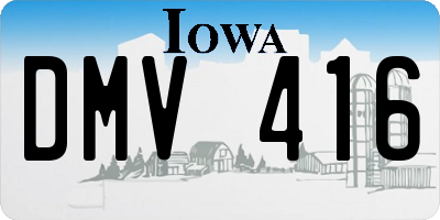 IA license plate DMV416