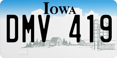 IA license plate DMV419