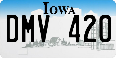 IA license plate DMV420