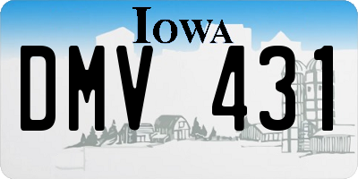 IA license plate DMV431