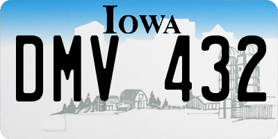 IA license plate DMV432