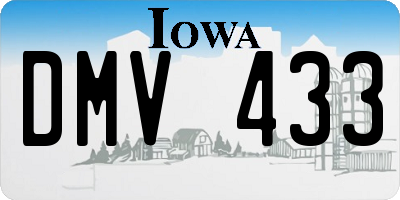 IA license plate DMV433