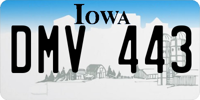 IA license plate DMV443