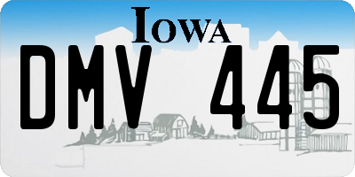 IA license plate DMV445