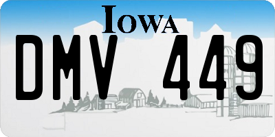 IA license plate DMV449