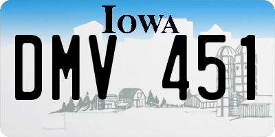 IA license plate DMV451
