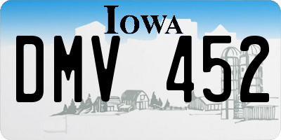 IA license plate DMV452