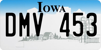 IA license plate DMV453
