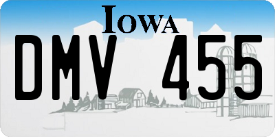 IA license plate DMV455