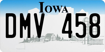 IA license plate DMV458
