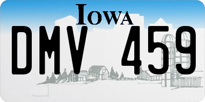IA license plate DMV459