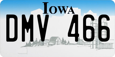 IA license plate DMV466