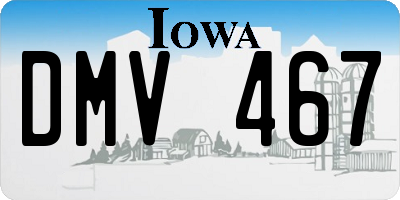 IA license plate DMV467