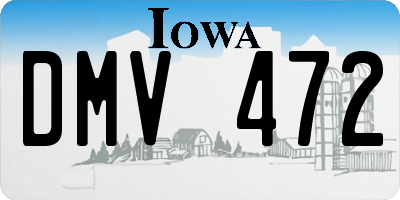 IA license plate DMV472
