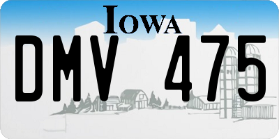 IA license plate DMV475